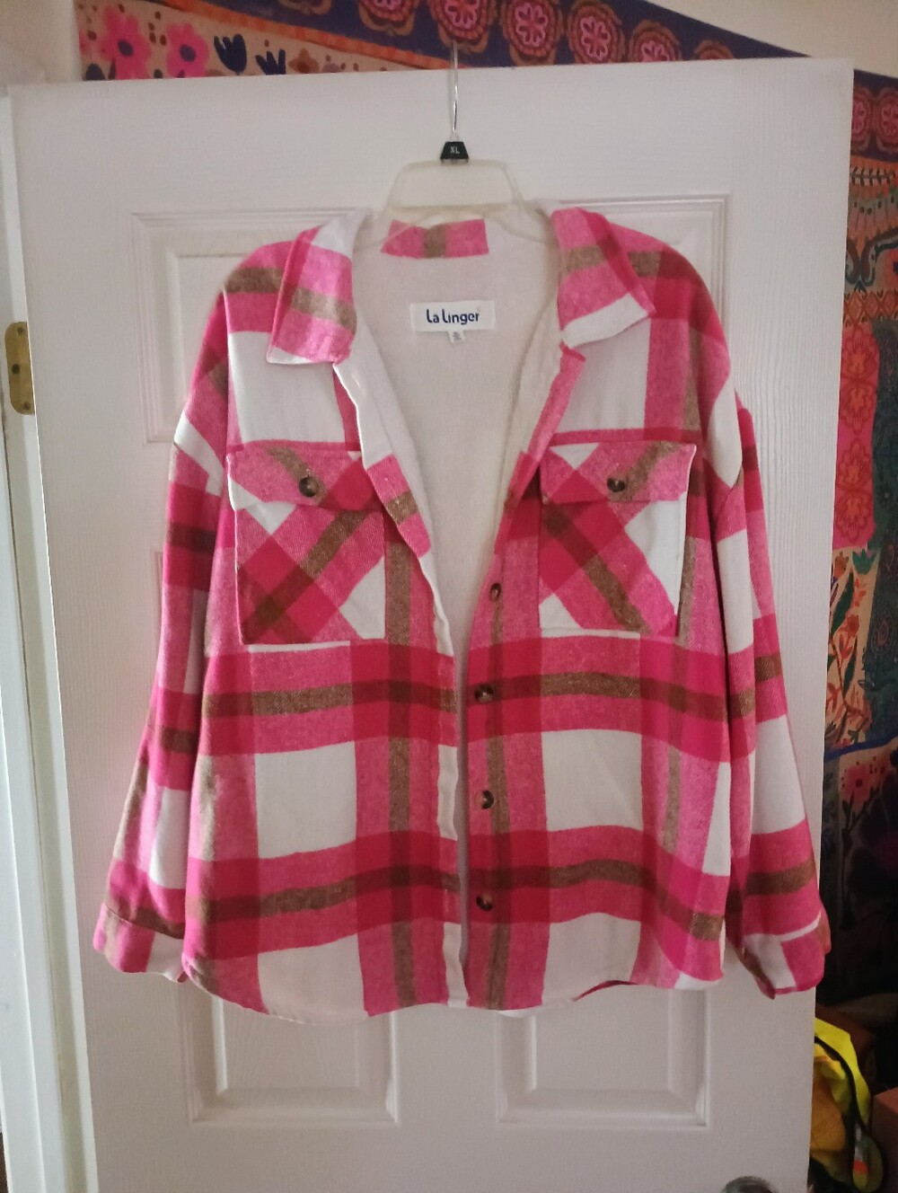 Pink Plaid Teddy Jacket